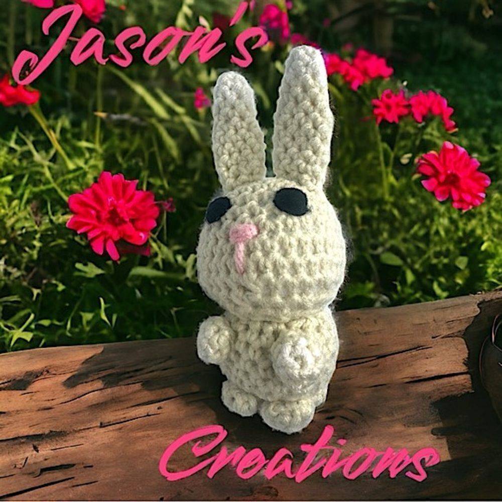 Jason’s Creations l 3-D Amigurumi Hand-crochet l Debut Tag! Beige Bunny l 6”